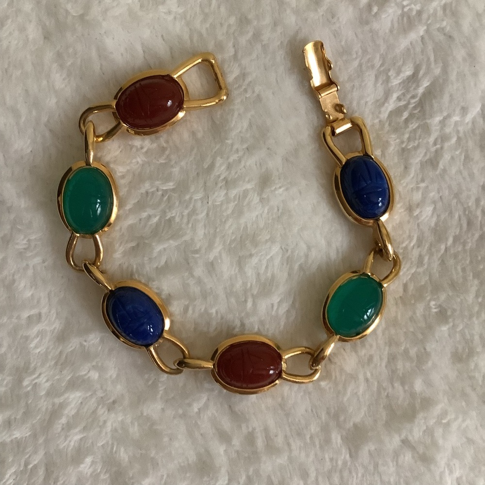 Trifari Scarab Beetle Bracelet - Picture 1 of 8